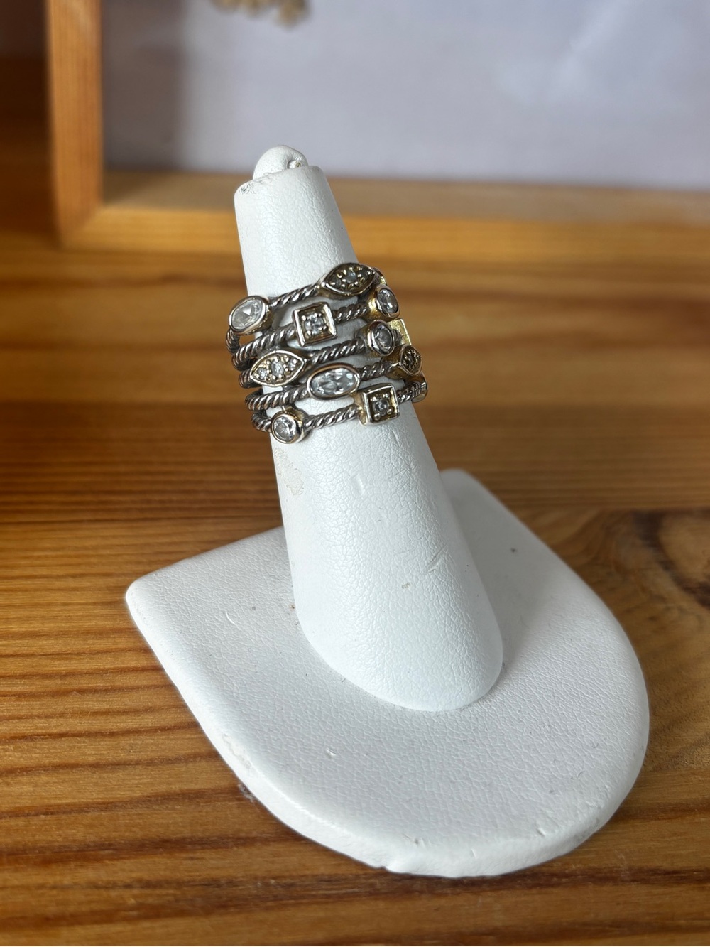 925 Sterling Silver Layered Ring Size 5.5